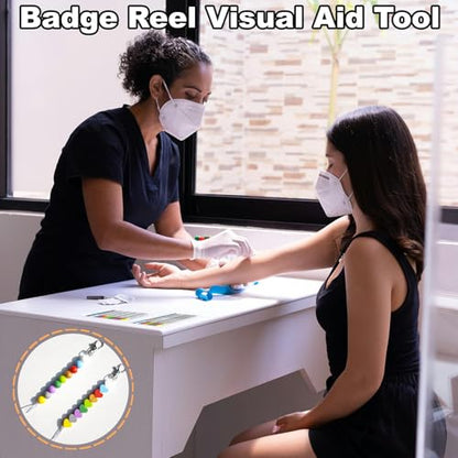 Order of Blood Draw Beads with Reference Card, Phlebotomist Badge Reel Visual Aid Tool Accessories, RN Badge Buddy, Phlebotomy Essentials, Nurse Supplies - color: Heart and Round Blood Draw Beads With White Card