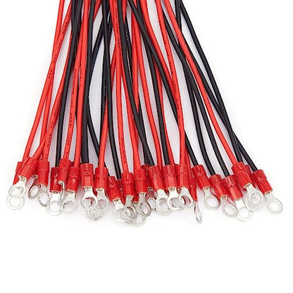 5.3mm Spade Crimp O-Type Terminal,20cm 16AWG 30packs - size: 5.3mm O-type Terminal