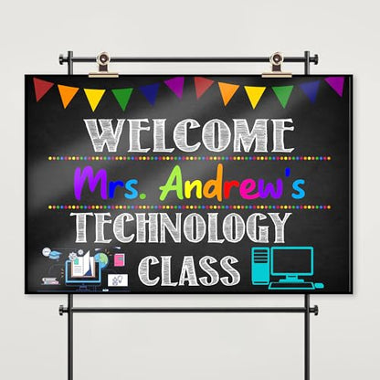 Jinniee Personalized PC Poster Computer Science Classroom Poster, Stem Technology Education Chart, Keyboard Coding Computer Lab Wall Art For Kids Class, Digital Keyboarding Posters - color: H