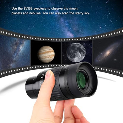 SVBONY SV135 Zoom Eyepiece, Zoom 7 to 21mm 1.25 Inch Telescope Eyepiece, Telescope Accessories for Astronomic Visual Observation (40-57°) - size: 40-57°