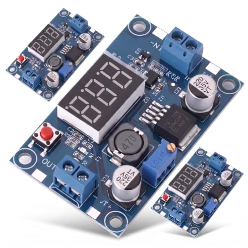 3PCS LM2596 DC-DC Buck Converter Module, Adjustable Step-Down Vol with LED - size: 3 PCS