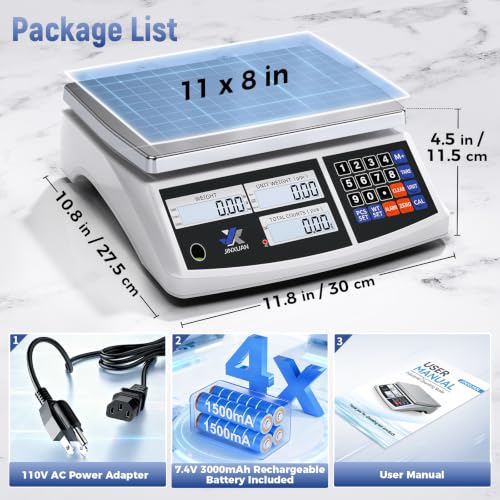 Industrial Price Counting Scale, 22lb/10kg x 0.1g Digital Bench Scale Inventory Scale for Small Parts Coin Scale, lb/g/kg/oz Units Electronic Gram Scale with LCD Backlit Display Large Platform - style: 10kg x 0.1g