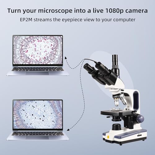 SWIFT EP2M 2-MP 1920 * 1080 Digital Eyepiece Microscope Camera, fits 23.2 mm eyepieces & Most trinocular phototubes, S-Viewer for Measuring & Annotation, Compatible with Windows 7–11 & macOS