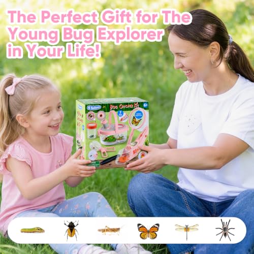 Bug Catcher for Kids with Light and Insect Habitat Outdoor Exploration Toys - color: Pink