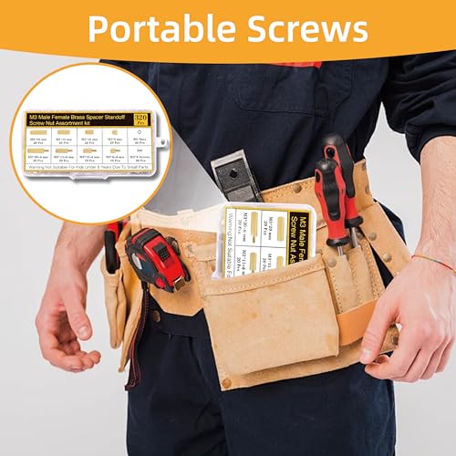 320Pcs M3 Standoff Screws and Nuts Kit, Brass Motherboard Standoffs Hex Spacers, PCB Standoffs Mounts for DIY Computer Build, Circuit Board, Raspberry Pi and Electronic Projects