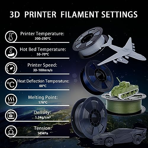 ZIRO Carbon Fiber PLA Filament 1.75mm, Reinforced 0.8KG CF, Military Green - color: Cf-military Green