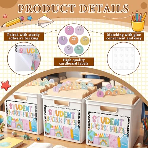 Marspark 10 Set Classroom Organization Folder Label Student Work File Label - style: Classical