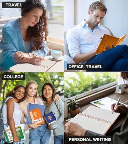 PERCUN Spiral Notebook 300 Numbered Lined Pages Hardcover Journal 8.5"x11" - color: Orange, size: A4 size (8.5in x 11.5in)