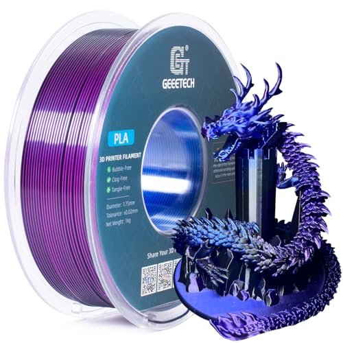 Geeetech Silk Tri‑Color PLA 3D Filament 1.75mm, Blue Purple Black, 1KG - color: 1kg Triple Color Blue-purple-black