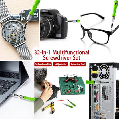 32-in-1 Precision Screwdriver Set, Professional Magnetic Mini Repair Tool Kit for Electronics, Phone, Laptop, Watch, Eyeglasses, Toys and Computers