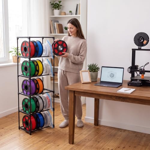 Kajaia 3D Printer Filament Storage Rack 5 Tier with 20 Vacuum Storage Bags