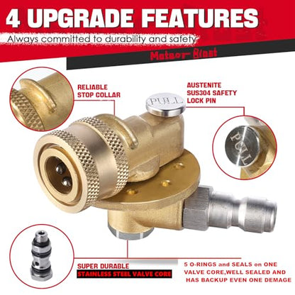 Meteor Blast Pressure Washer Pivoting Coupler, Gutter Cleaner Attachment - size: 7 angles, 270 degree