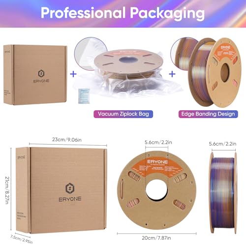 ERYONE Silk Filament PLA+ 1.75mm Shiny 3D Printer Filament, Multicolor PLA 4 in 1, 1kg (2.2LBS)/Spool, HS Silk Quadruple Color Splendid Quartet (Red & Yellow & Blue & Green) - color: Silk Pla+ 4 in 1 Splendid Quartet