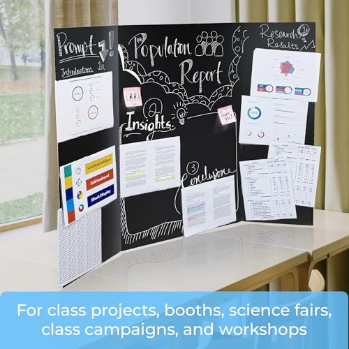 BAZIC Products Black Tri-Fold Poster Board, 36 x 48 In - color: Black, size: 1-Pack