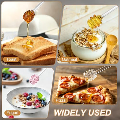 uxcell Glass Honey Stirring Rod, 7" Spiral Non-Drip Honey Dipper - color: Golden Yellow