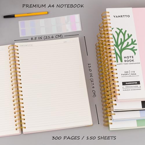 VANRTTO Hardcover Spiral Notebook 8.5x11 IN Notebooks College Ruled Blue - color: A4 BLUE, size: 8.5 x 11 IN A4