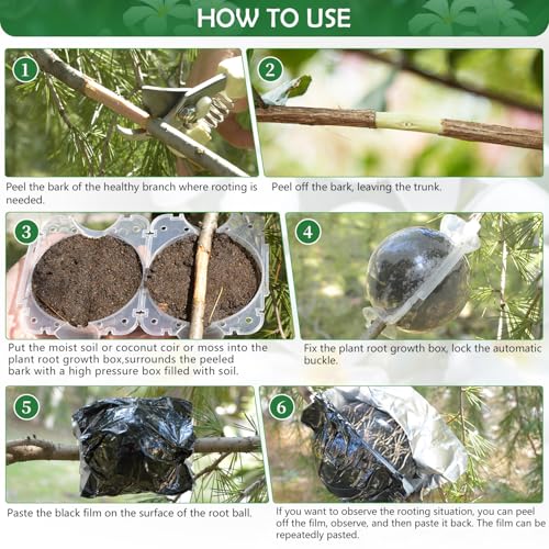 SupKing 8 Pcs Plant Rooting Grow Propagation Ball,Air Layering Kit,Clear Assisted Cutting Rooting,Reusable Plant Rooting Device,High Pressure Ball Grafting Device Root Box for Plants Rose. - size: Small+Medium