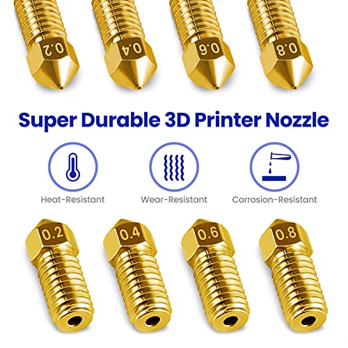 Brass Nozzle Kit for AnkerMake M5/M5C, 0.2-0.8mm, 12PCS - size: Mixed size 12 pack-brass