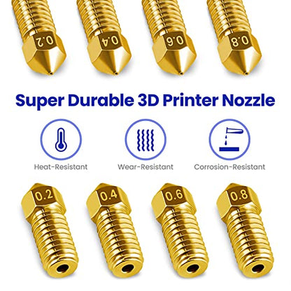 Brass Nozzle Kit for AnkerMake M5/M5C, 0.2-0.8mm, 12PCS - size: Mixed size 12 pack-brass