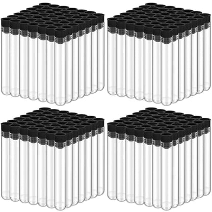 Flutesan 200 Pcs Clear Plastic Test Tubes, 16 x 100 mm(10 ml),Black - color: Black