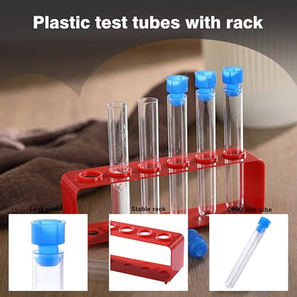 Plastic Test Tubes Rack with Caps for Nurse and Scientific Party,2 Set