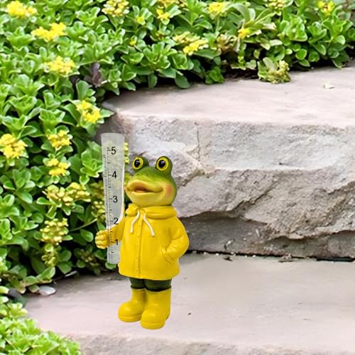 Resin Frog Rain Gauge Outdoor Weather Measurement Tool Garden Yard