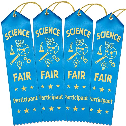 RibbonsNow Science Fair Participant Ribbons - 100 Island Blue Ribbons with Card & String - color: Island Blue, size: 100 Total Ribbons