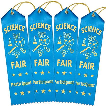 RibbonsNow Science Fair Participant Ribbons - 100 Island Blue Ribbons with Card & String - color: Island Blue, size: 100 Total Ribbons