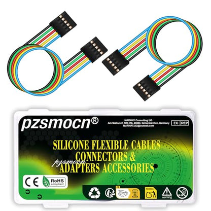 8Sets/56Pcs 24AWG 20cm Dupont 2.54mm 5Pin Black F-F Header Cable - size: 5-Pin, style: Female to Female