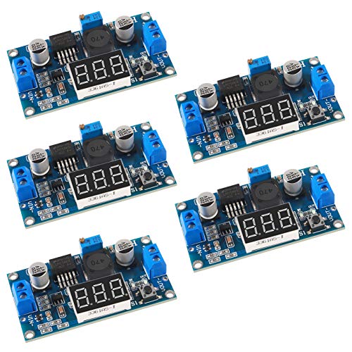5Pcs LM2596S DC-DC LM2596 with LED Display Voltmeter Buck Converter Step-Down Regulator 4.0-40V to 1.25-37V DC 36V to 24V to 12V to 5V Power Supply Module Compatible with Car Motor Buck - color: LM2596 LED