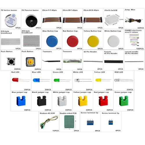 Electronic Component kit for Arduino Starter Kit Breadboard 830+400 PCB