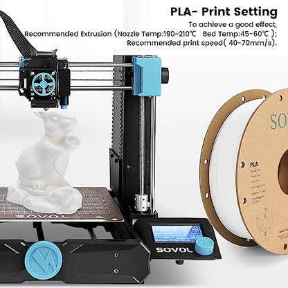 Sovol 3D Printer PLA Filament 2kg Spool Printing Materials, Black+White - color: Black & White, size: 2 KG