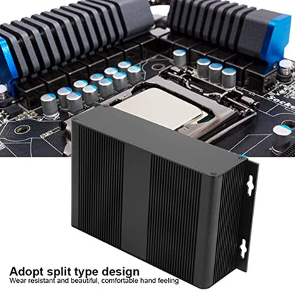 Aluminum Electronic Project Enclosure Case, 54x204x120mm PCB Instrument Box, Split Type DIY Cooling Housing for Printed Circuit Board, Inverter Controller, Sandblasted Black