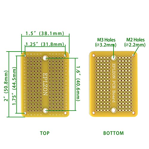 Solderable Breadboard PCB Board Gold-Plated Solder Breadboard for DIY Electronics Projects Apply to Arduino Soldering Projects 3.5"x2.05" (5 Pack + 2 Mini Board, Yellow) - color: Yellow