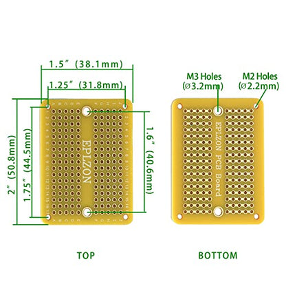 Solderable Breadboard Mini PCB Board Gold-Plated Solder Breadboard for DIY Electronics Projects Apply to Soldering Projects 2.0"x1.5" Mixed Color(Pack of 10 Pcs,Yellow) - size: Yellow