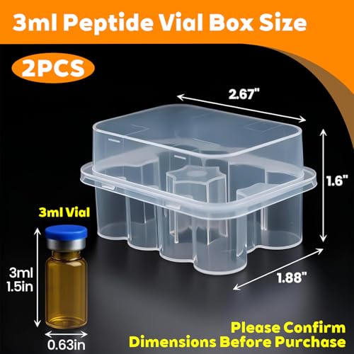 Vial Holder for Fridge, Space-Saving Stackable Peptide & Insulin Storage Case for 1-3ml Vials, for Fridge Diabetic Storage Organizer Fit，10-Slot 2pcs - size: 10-Slot 2pcs