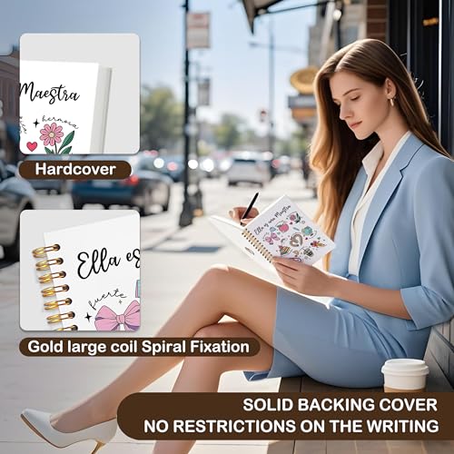 VIIJJUE Teacher Maestra Appreciation Gifts Notebook, Back to School Gifts for Teachers, Regalos Para Maestras Mujeres, Educator Hardcover Spiral Notebooks, 5.5x8.3 Inch - color: Teacher-02