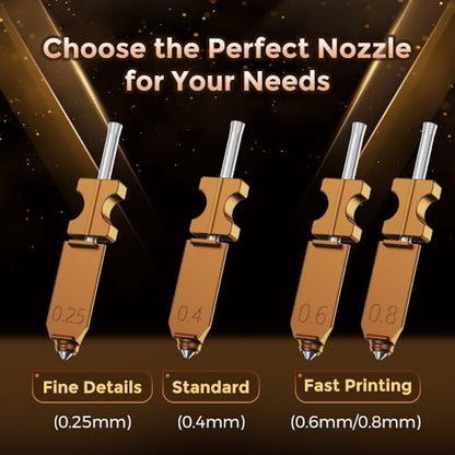 FLASHFORGE AD5X 3D Printer 0.8mm Nozzle Assembly, 30S Quick-Detachable Nozzle,Max 300℃ High Temperature & High Flow 32mm³/s Nozzle for AD5X 3D Printers - style: 0.8mm for AD5X