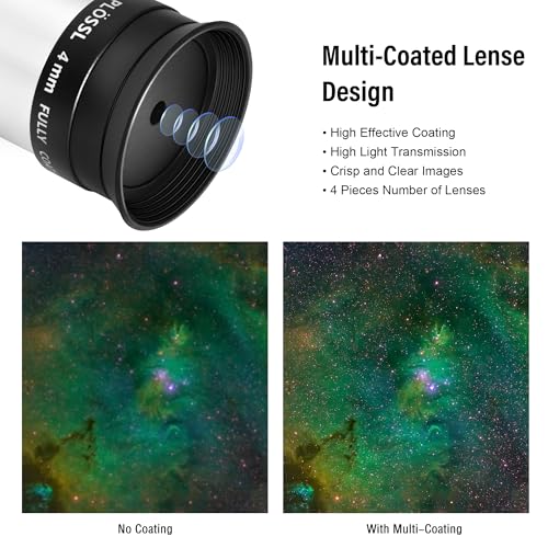 Astromania Telescope Eyepiece 1.25 Inch Plossl Eyepiece Telescope Lense 4mm - size: 1.25" - 4mm
