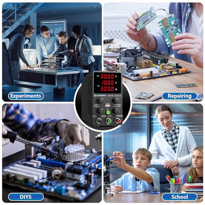 DC Power Supply Variable, 0-30V 0-10A Adjustable Switching DC Regulated Bench Power Supply with High Precision 4-Digit LED Display, 5V/2A USB Port, Coarse and Fine Adjustment SPS-3010 - color: SPS(Red LED), size: 30V 10A