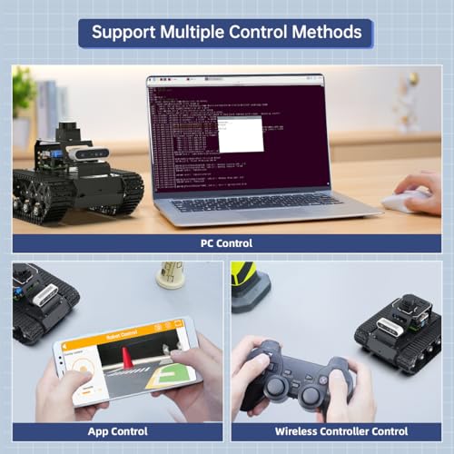 ROS2 Robot Car with ChatGPT Vision AI Large Language Models, 3D Depth Camera Tracked Tank Chassis Lidar SLAM Mapping Navigation Autonomous Driving, MentorPi T1 Advanced Kit without Raspberry Pi