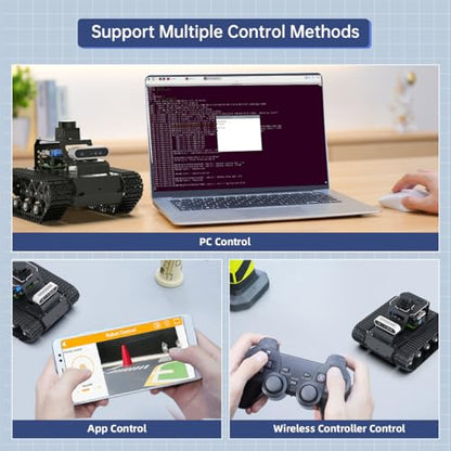 ROS2 Robot Car with ChatGPT Vision AI Large Language Models, 3D Depth Camera Tracked Tank Chassis Lidar SLAM Mapping Navigation Autonomous Driving, MentorPi T1 Advanced Kit without Raspberry Pi