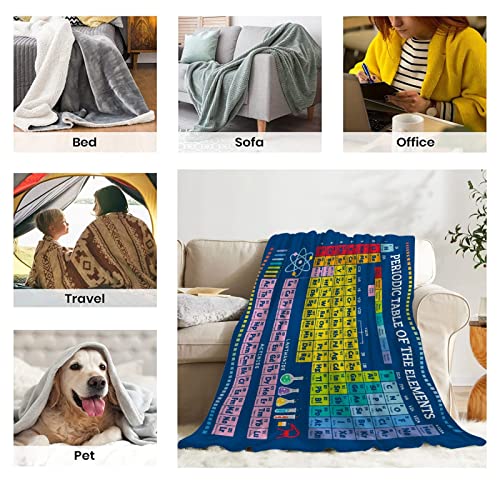 FUNBIRD Chemistry Gifts Blanket Periodic Table of Elements Blanket for Kids - color: Periodic Table Blanket, size: 60"x80"-Adults/Twin Size