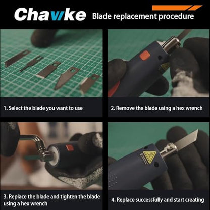 CK01 Ultrasonic Cutter Knife C3 Blade 100pcs | 60˚ Sharp Edge | Larger Contact Surface for Deburring, Precision Cutting & Stripping Wood, Plastic, Leather, Gaskets(C3-Sharp Edge Blade) - style: C3-Sharp Edge Blade