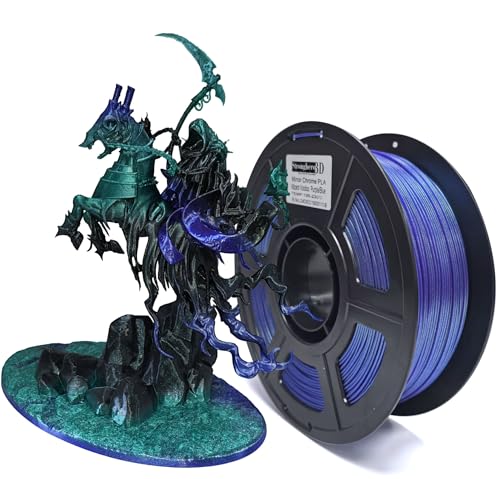 PLA 3D Printer Filament,Galaxy Glitter,Starry Sparkle,Diameter 1.75mm Net Weight 1kg(2.2lbs) (PLA_Mirror Chrome_BluePurple) - color: Pla_mirror Chrome_blackgreenblue