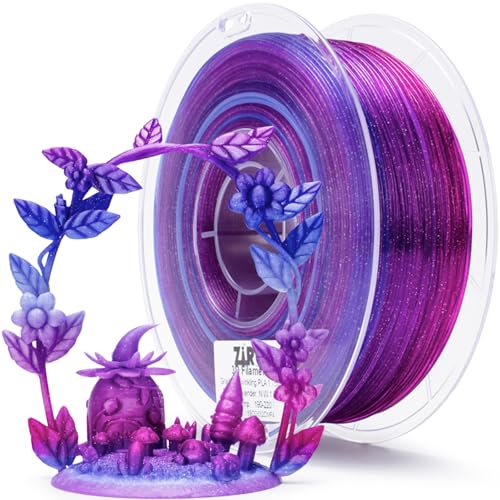 ZIRO Fast Color Change Twinkling PLA, 1.75mm 3D Printing Filament, Lavender - color: Lavender