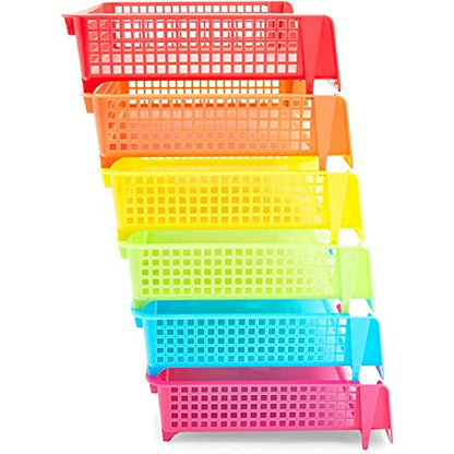 Bright Creations Teacher Supplies Letter Tray Organizer - 12-Pack Rainbow, 9 x 13 x 3 in - Stackable Paper Trays for Classroom & Teacher Desk Organizer - size: 9 x 13 x 3 inches (Pack of 2)