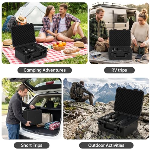 TORIBIO Hard Carrying Case with Foam, Shockproof Storage Box 12"x9.3"x4" - size: 12" x 9.3" x 4"