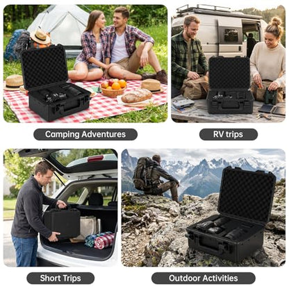 TORIBIO Hard Carrying Case with Foam, Shockproof Storage Box 12"x9.3"x4" - size: 12" x 9.3" x 4"