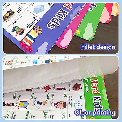 Lachilly Sight Words 5 Levels Learnig Posters, Vocabulary Building, Preschool, Home, Middle and High School Classroom Wall Decoration, Bulletin Board Set, Teacher Teaching Aids, 5 Sheet - style: Sight Words 5P